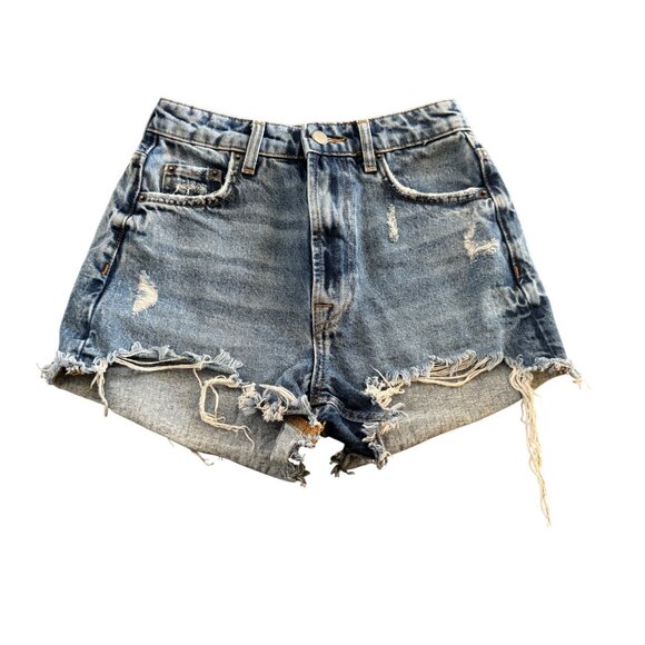 Zara Pants - Zara Womens Distressed Blue Cut Off Shorts, Size 0